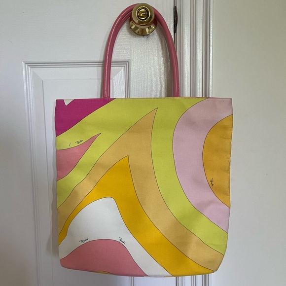 Vintage Emilio Pucci Pink Canvas Tote - Picture 12 of 12